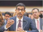  ?? J. Scott Applewhite, The Associated Press ?? Google CEO Sundar Pichai appears before the House Judiciary Committee in Washington on Tuesday to be questioned about the internet giant’s privacy security and data collection.