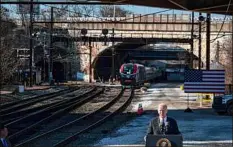  ?? Drew Angerer / Getty Images ?? President Joe Biden on Monday discussed how funding from the recently passed Infrastruc­ture Investment and Jobs Act will aim to rebuild and replace the B&P tunnel in Baltimore.