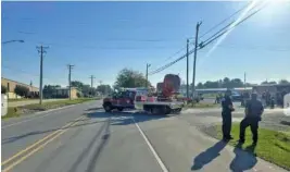  ?? NEWSNATION-WTWO VIA AP ?? Emergency responders work Saturday at the scene of a truck crash in Teutopolis, Ill.