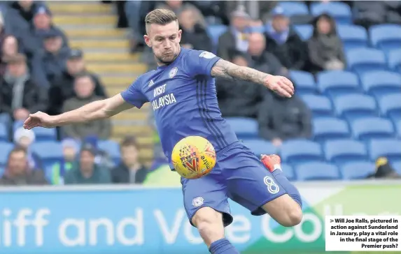  ??  ?? > Will Joe Ralls, pictured in action against Sunderland in January, play a vital role in the final stage of the Premier push?