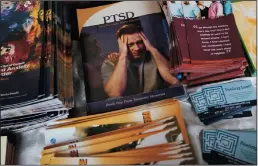  ?? CHRIS HONDROS/GETTY IMAGES FILE PHOTOGRAPH ?? Pamphlets about Post Traumatic Stress Disorder are seen on a table in 2009 at Fort Hamilton Army Garrison in Brooklyn, N.Y.