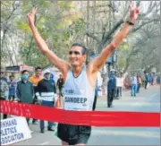  ?? HT ?? Sandeep Kumar at the National Open Race Walking in Ranchi.