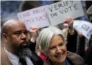  ?? Photograph: Drew Angerer/Getty Images ?? Jill Stein waits to speak at a news conference on Fifth Avenue across the street from Trump Tower, on 5 December 2016 in New York City.