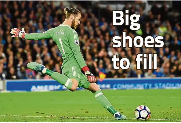  ?? — AFP ?? Counting on you: Spain’s David De Gea is one of the younger players who will be sharing the spotlight with the old guards at the World Cup next month.