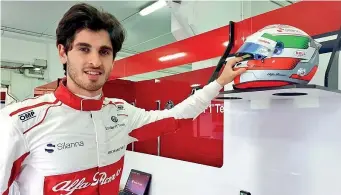  ??  ?? Speranza Antonio Giovinazzi, 24 anni, guiderà l’alfasauber insieme a Kimi Raikkonen nel 2019: è dal 2011 che un pilota italiano non era impegnato in un’intera stagione di Formula 1