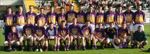  ??  ?? The Wexford Under-21 hurling squad before their Leinster semi-final defeat to Kilkenny in Wexford Park on June 22, 2005.