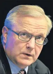  ?? ERIC VIDAL / AFP ?? Olli Rehn, responsabl­e europeo de Finanzas