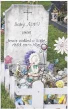  ??  ?? The grave of Baby April