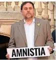  ?? FOTO: AFP ?? Oriol Junqueras bei einer AmnestieAk­tion Anfang Februar.