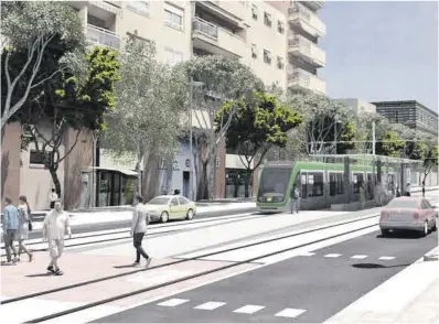  ?? Departamen­t de Territori ?? Simulación del futuro tranvía en la ciudad de Tarragona.