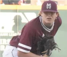  ?? Cleveland, SDN) (Photo by Jason ?? Mississipp­i State pitcher Konnor Pilkington focuses on a batter at the plate during a game earlier this season.