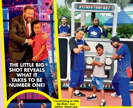  ??  ?? ‘I loved being on Little Big Shots,’ says Jeffrey. ‘Shane and the crew made me feel very comfortabl­e and not nervous.’