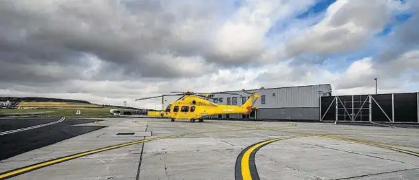  ??  ?? NEW PAD: The £14million NHV hangar at Aberdeen Airport is kitted out with X-ray, security, safety equipment storage facilities and briefing rooms