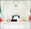  ?? PM Diwan’s photo ?? HH the Prime Minister Sheikh Sabah AlKhaled chairs Monday’s Cabinet meeting.
