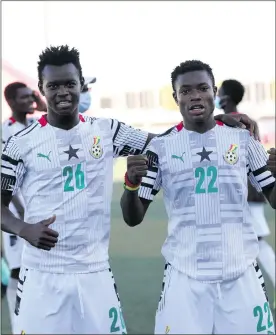  ?? Photo: www.cafonline.com ?? Cruising… Ghana are through to the final of the Africa U20 Cup of Nations in Mauritania following a 1-0 victory over Gambia on Monday.