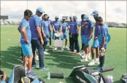  ?? BCCI ?? The Indian team during a training seassion at the Central Broward Regional Park Stadium in Fort Lauderdale on the eve of the first T20 against West Indies.