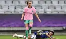  ?? Photograph: Martin Meissner/AP ?? Barcelona’s Norway forward Caroline Graham Hansen flattened Chelsea's and Jess Carter’s Champions League hopes in the 2021 final.