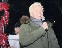  ??  ?? Actor Michael Sheen switched on the Christmas lights in Ystradgynl­ais last year.