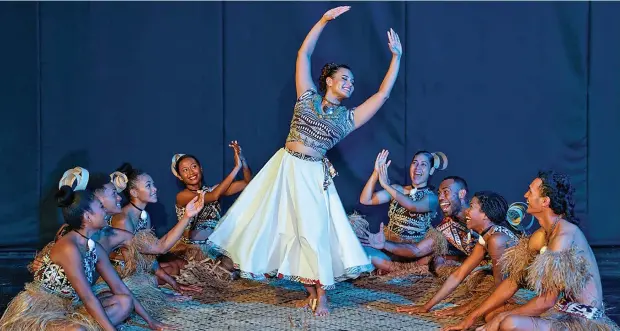  ?? ?? Senior dancer Evangeline Kumar(middle) performs a number with the VOU dance group.