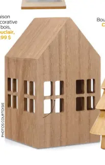  ?? ?? Maison décorative en bois, Bouclair, 14,99 $
Boule à neige, Casa Luca,
12,95 $