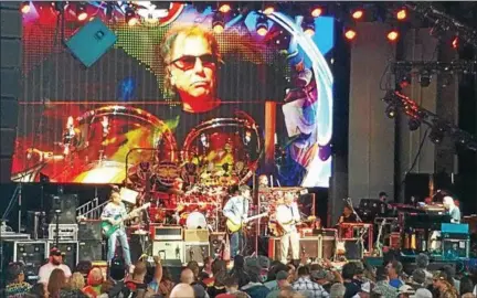  ?? FILE PHOTO ?? Percussion­ist Mickey Hart is shown on a large screen during a 2017Dead & Co. concert at the Saratoga Performing Arts Center in Saratoga Springs. The band returns to SPAC Monday.