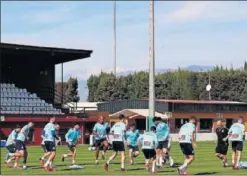  ??  ?? El Espanyol se entrenó ayer por la mañana en Peralada.