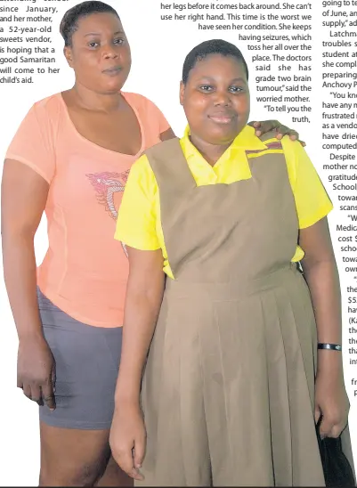  ?? CONTRIBUTE­D ?? Kaylia Pinnock and her mother, Velma Latchman.