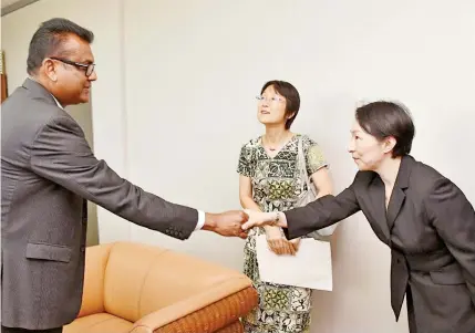  ?? Photo: Office of the Prime Minister ?? From left: Permanent Secretary, Office of the Prime Minister, Immigratio­n and Sugar Industry and Acting Permanent Secretary for Foreign Affairs, Yogesh Karan, outgoing Resident Representa­tive of JICA Fiji Office, Yukari Ono with new Resident Representa­tive Mayumi Amaike at the Office of the Prime Minister on February 26, 2021.