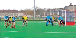  ??  ?? Oban on the attack during the 4-0 win over Hillhead.