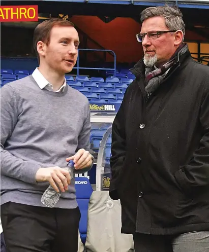  ??  ?? Forward thinking: Cathro (left) was appointed by Levein as head coach of Hearts and the structure in place at Tynecastle was a key factor in his decision