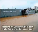  ?? ?? Flooding hit Country Golf in east Hull after storms two years ago