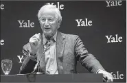  ?? AP/CRAIG RUTTLE ?? Yale University professor William Nordhaus, a 2018 winner of the Nobel Prize in economics, speaks about the honor Monday in New Haven, Conn.