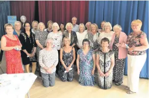  ??  ?? Some of the volunteers who received their service awards at a special event in Mottram St Andrew village hall. 30-year awards: Jean Musa (fifth from the left, middle row); Elspeth Julian (fifth from the right, middle row) and Doris Barker (second from...