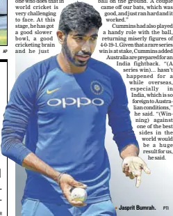  ?? AP
PTI ?? Jasprit Bumrah.