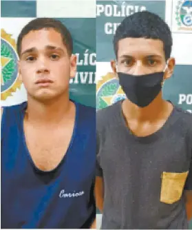  ?? POLÍCIA CIVIL / DIVULGAÇÃO ?? A dupla é suspeita de praticar assaltos na Baixada Fluminense