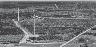  ?? CONTRIBUTE­D ?? The wind plant at Hermanvill­e has increased the CO2 displaced within the developmen­t area, by a factor of 20 relative to the original forested area.