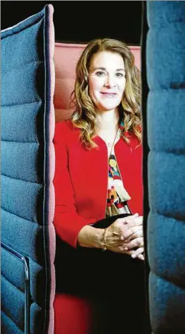  ??  ?? Die Gleichstel­lung von Mann und Frau ist für ihre Arbeit entscheide­nd: Melinda Gates. Foto: Amin Akhtar