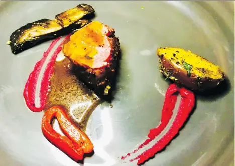  ?? PHOTOS: MIA STAINSBY ?? Nur Restaurant in Morocco takes an avant-garde approach to cuisine, evidenced by this beef tenderloin with harissa sauce.