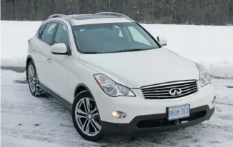  ?? GRAEME FLETCHER/POSTMEDIA NEWS ?? With great ride and handling — and plenty of toys — the 2013 Infiniti EX37 will serve a family of four nicely.