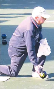  ??  ?? Tom Lawler enjoys a return to bowls competitio­n at Drouin on Wednesday.