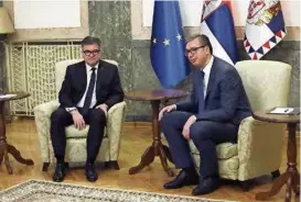  ?? / ANADOLIJA ?? Miroslav Lajčak i Aleksandar Vučić sastali su se jučer u Beogradu