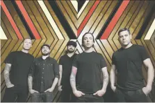 ?? DUSTIN RABIN/WARNER MUSIC CANADA ?? Billy Talent will kick off the live shows at the Ex on Aug 9. The band includes, from left, Aaron Solowoniuk, Jordan Hastings, Ian D'SA, Ben Kowalewicz and Jonathan Gallant.