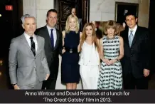  ??  ?? Anna Wintour and David Remnick at a lunch for
‘The Great Gatsby’ film in 2013.