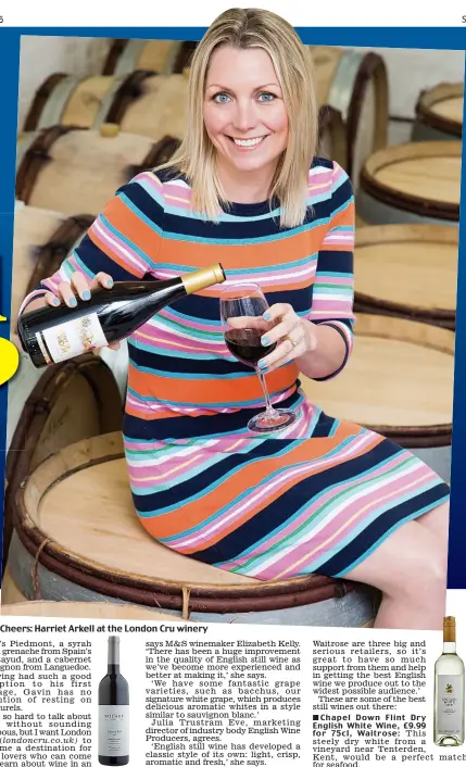  ??  ?? Cheers: Harriet Arkell at the London Cru winery