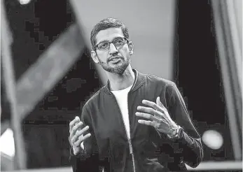  ?? J JUSTIN SULLIVAN, GETTY IMAGES ?? CEO Sundar Pichai discussed the initiative at Google’s I/O gala.