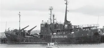  ?? CP ?? MV Farley, once the flagship of Paul Watson’s Sea Shepherd Conservati­on Society, is to be scrapped.