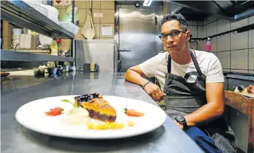  ?? Pictures: MOELETSI MABE ?? SWEET FANG: Randall Abrahams’s culinary skills are as impeccable as his taste in music. He prepared a blueberry pie for the Sunday Times to enjoy at a friend’s restaurant