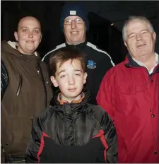  ??  ?? Enjoying the Rose of Tralee Saturday night Parade were Joanne, Dylan, David and Dominic Cunningham,Tralee