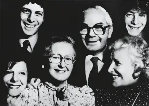  ?? ?? Bernie Leser with his family, photograph­ed by David Bailey at Annabel’s, London, in the early 80s.