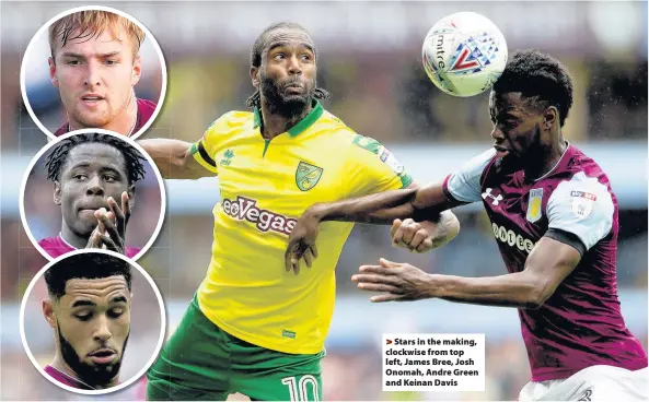  ??  ?? >
Stars in the making, clockwise from top left, James Bree, Josh Onomah, Andre Green and Keinan Davis